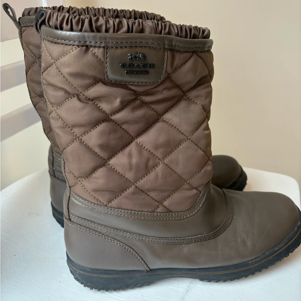 Coach Winter Boots | Quilted Weatherproof | Leather | Gorpcore Women’s Size 8